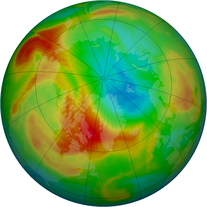 Arctic ozone map for 08 April 1997